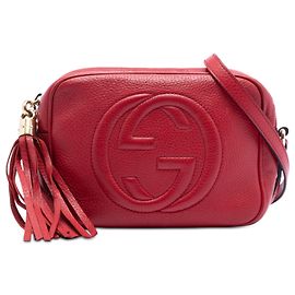 Bolso cruzado Gucci de cuero rojo Soho Disco
