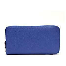Hermès Azap Lang Wallet aus blauer Epsom-Leder