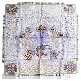 Sciarpa Hermès grigio chiaro e viola