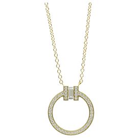 Tiffany & Co Tiffany T Circle Diamond Necklace in 18K Yellow Gold