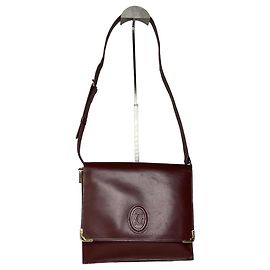 Borsa a spalla in pelle Cartier vintage bordeaux