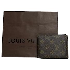 Portacarte in pelle Louis Vuitton vintage marrone khaki