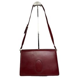 Borsa a spalla in pelle Cartier vintage bordeaux