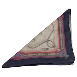 Vintage Barock Celine Schal Weiß Lila Rosa Gold - Céline