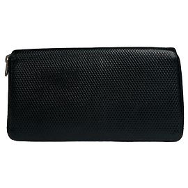Comme Des Garcons Cartera de cuero negro con estampado de serpiente Vintage Celine Paris