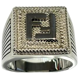 Silberner Bandring mit FF-Logo von Fendi