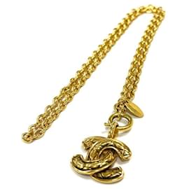 Collana CHANEL Vintage Matelassé Coco Mark in GP dorato