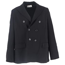 Blazer noir en laine à double boutonnage et plis au dos RED Valentino