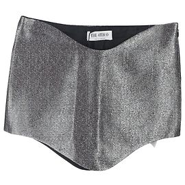 Saia Mini Brilhante Wave Tech Attico em Lurex Cinza