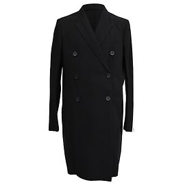 Cappotto doppiopetto Rick Owens in lana nera