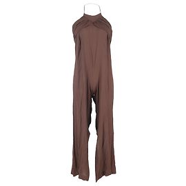Mono sin espalda con cuello halter Jacquemus en viscosa marrón