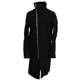 Rick Owens Zip-Up Tubeway-Mantel aus schwarzer Wolle