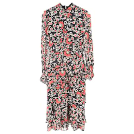 Autre Marque Vestido midi de seda multicolor con estampado de carambola Saloni Isa