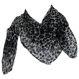 Foulard quadrato stampato leopardato Saint Laurent
