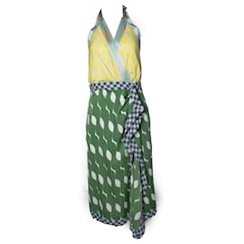 Vestido midi com decote halter estampado Dries van Noten