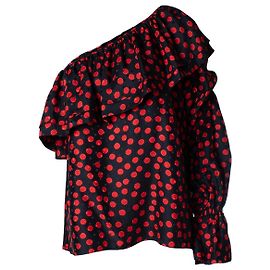Saint Laurent Bluse mit einem Schulterpolka-Dots