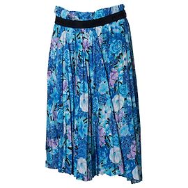 Falda midi plisada con estampado floral de Balenciaga