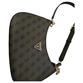 Borsa a spalla Guess monogram nera
