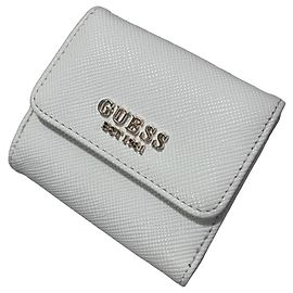Portafoglio Guess Bianco Similpelle Logo Dorato