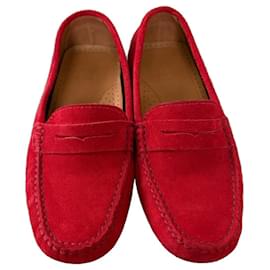 Autre Marque Mocassini in suede rosso Saint Tropez