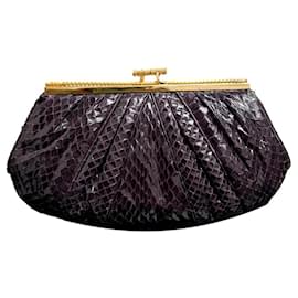 Judith Leiber Handtasche aus exotischem Leder Dunkelblau
