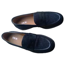 Mocassini Dior in pelle neri con logo