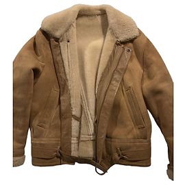 Autre Marque Leder- und Schaffell-Fliegerjacke