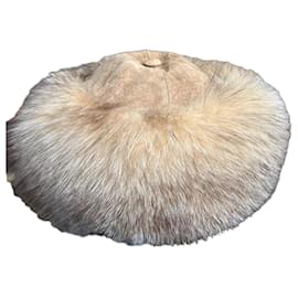 Kléber Hats Fuchsfell Hut braun beige Wildleder - Autre Marque