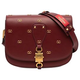 Valentino Borsa a tracolla in pelle rossa VLogo decorata
