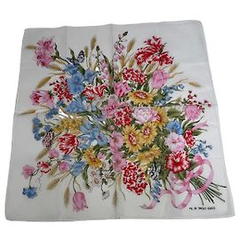 Sciarpa Floreale Vintage Paolo Gucci Bianca MULTICOLOR