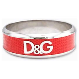 Iconic DOLCE & GABBANA bracelet in red reptile-effect leather and steel