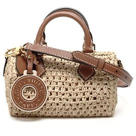 Sac à épaule Nano Speedy en raphia naturel tan Louis Vuitton