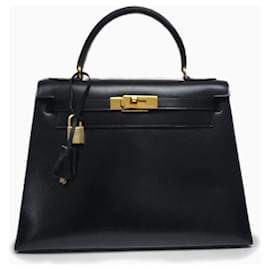 Hermès Kelly 28 in pelle box nera