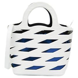 Balenciaga Neo Basket 630708 Handtasche in Blau und Weiß