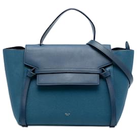 Belt bag Celine blu in pelle di vitello grana e liscia - Céline