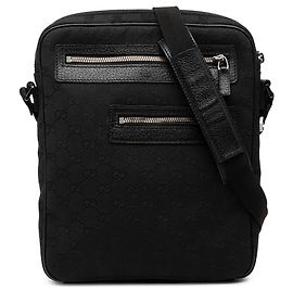 Borsa a tracolla Gucci in tela GG nera