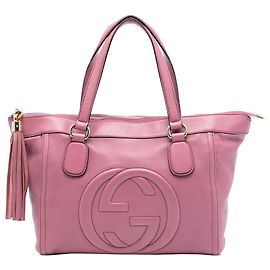 Tote da lavoro in pelle rosa piccola Soho Gucci