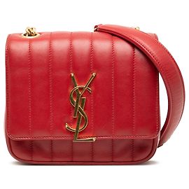 Borsa a catena Vicky Monogram in agnello rosso Saint Laurent