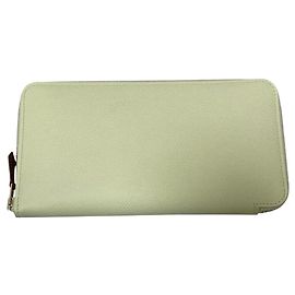 Cartera larga de cuero Epsom Azap con seda Hermès