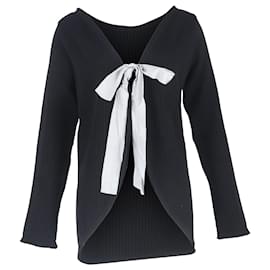 Marni Strickjacke aus schwarzer Wolle mit Banddetails