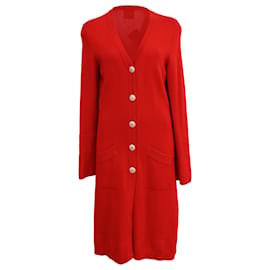 Roter Cashmere-Cardigan mit Knöpfen von Chanel