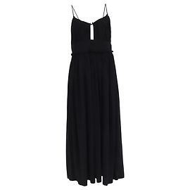 Midi-Kleid aus schwarzer Baumwolle Freya mit Cut-Out-Details von Ulla Johnson