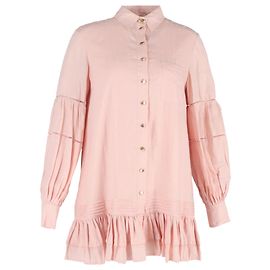Maje Vestido Mini Aje Lotus en Lino Rosa
