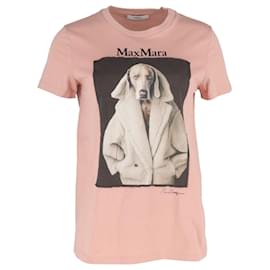 Max Mara Cipria Hundedruck aus rosa Baumwolle