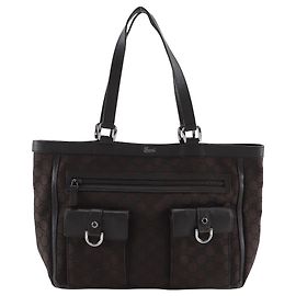 Borsa tote in tela di nylon della linea Abbey di Gucci