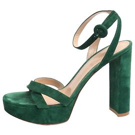 Gianvito Rossi Grüne Wildleder-Plateausandalen - Größe EU 38,5