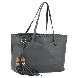 Bolsa de couro com tassel de bambu Gucci - Grande