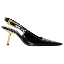 Yves Saint Laurent Lee 75 Escarpins Slingback en cuir noir
