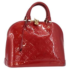 LOUIS VUITTON Borsa Alma PM Monogram Vernis Rosso Grunadine M91693 Auth 165861