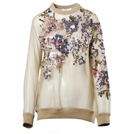 Sudadera transparente adornada con lentejuelas florales Givenchy